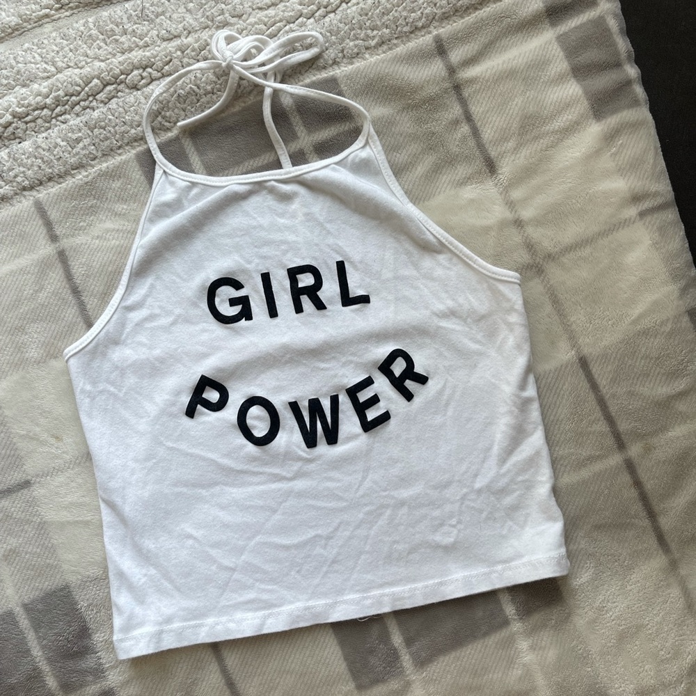 Brandy Melville White Halter Crop Top